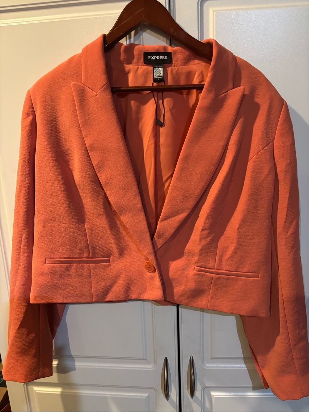 Express Coral Cropped Blazer
